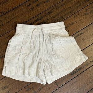 Denver Hayes High Waist White Cotton Shorts size S